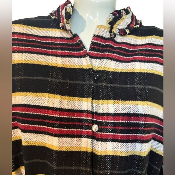 Something Navy Belted Ruffle Striped Button Down Dress - Picture 6 of 13